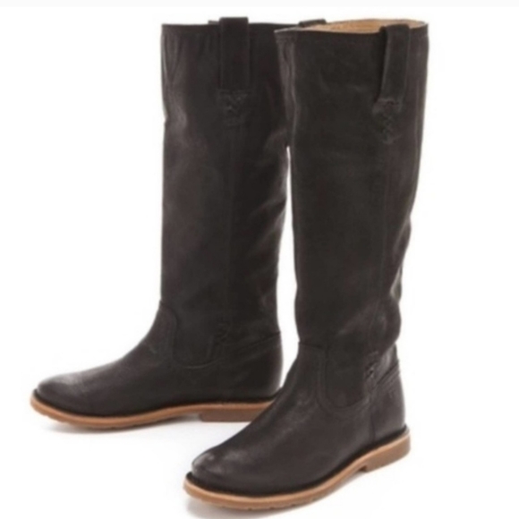 Frye Shoes - Frye Celia Black Leather Riding boots